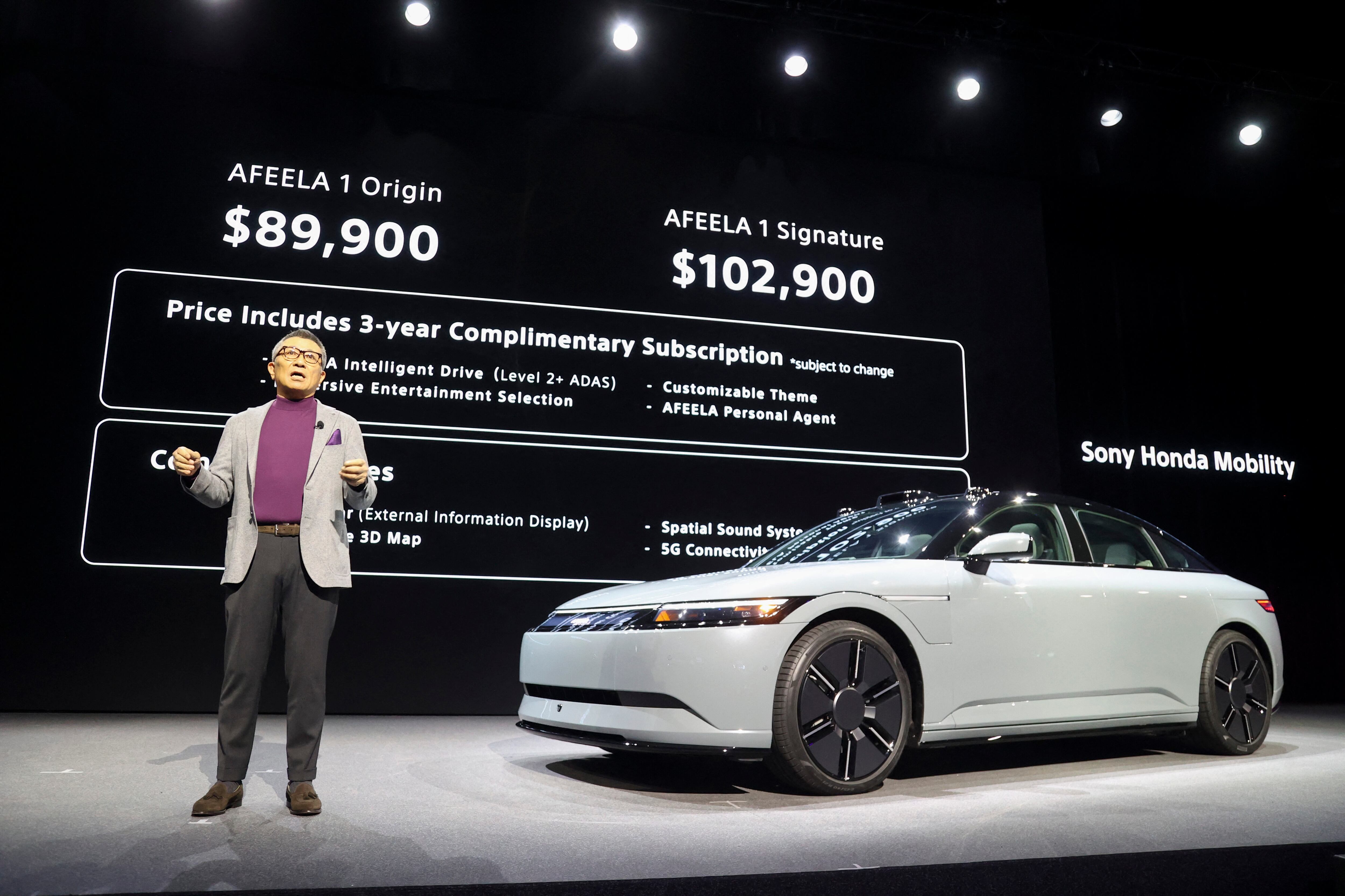 Hiroki Totoki, presidente de Sony, y Yasuhide Mizuno, presidente de Honda Mobility hicieron el anuncio.