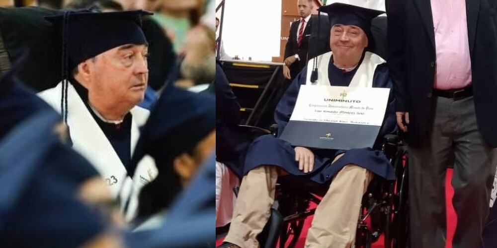 Imágenes de la graduación del 'Profe' Montoya en la Universidad Minuto de Dios de Medellín.