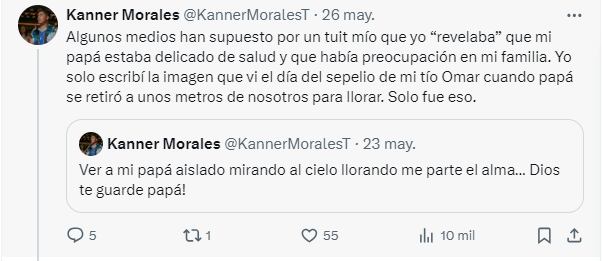 La aclaración de Kanner Morales