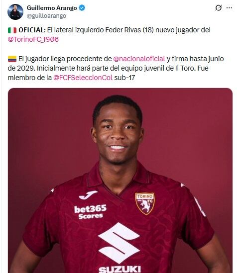 Pantallazo X: @guilloarango