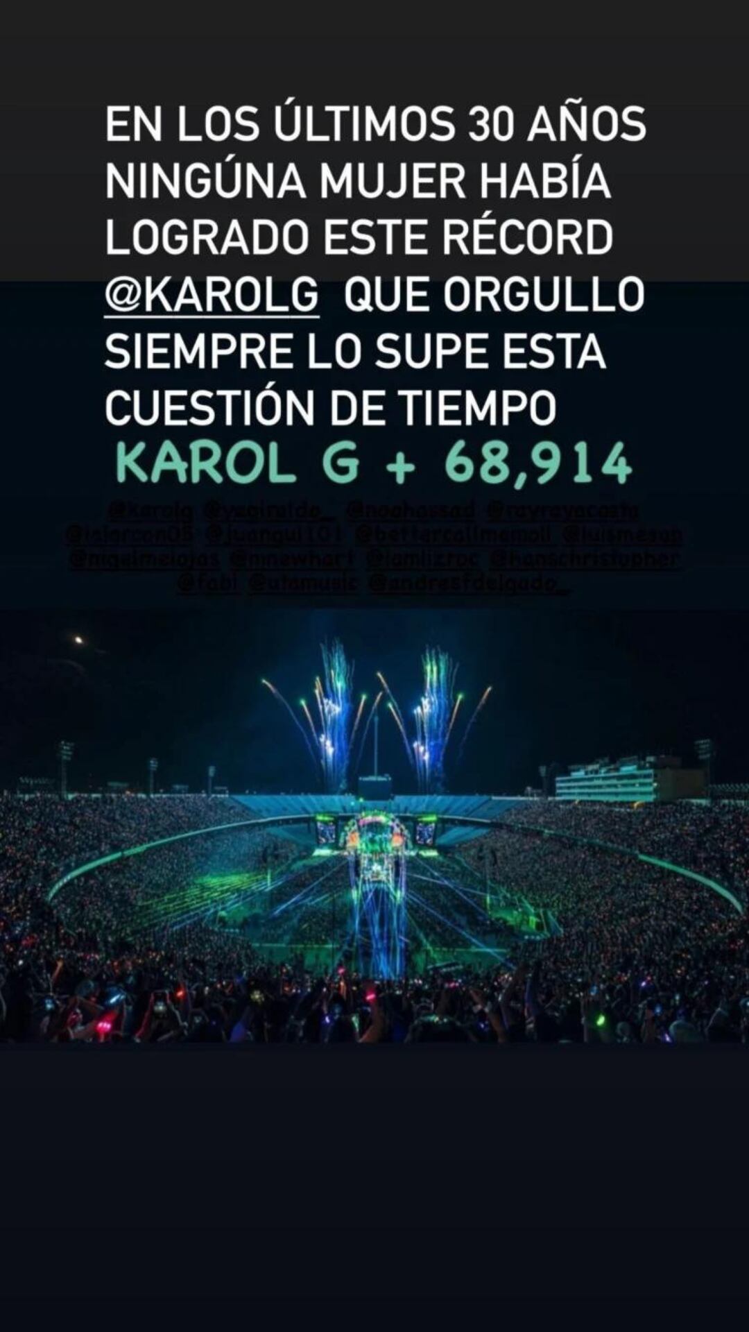 J Balvin felicitó a Karol G por el récord logrado en el concierto ofrecido en Dallas, Texas