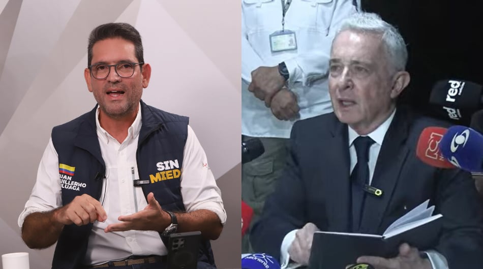 Juan Guillermo Zuluaga, exgobernador del Meta, y el expresidente Álvaro Uribe.