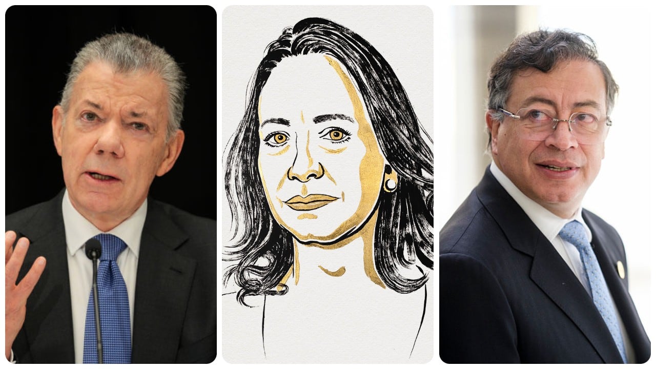 Juan Manuel Santos, María Corina Machado y Gustavo Petro.