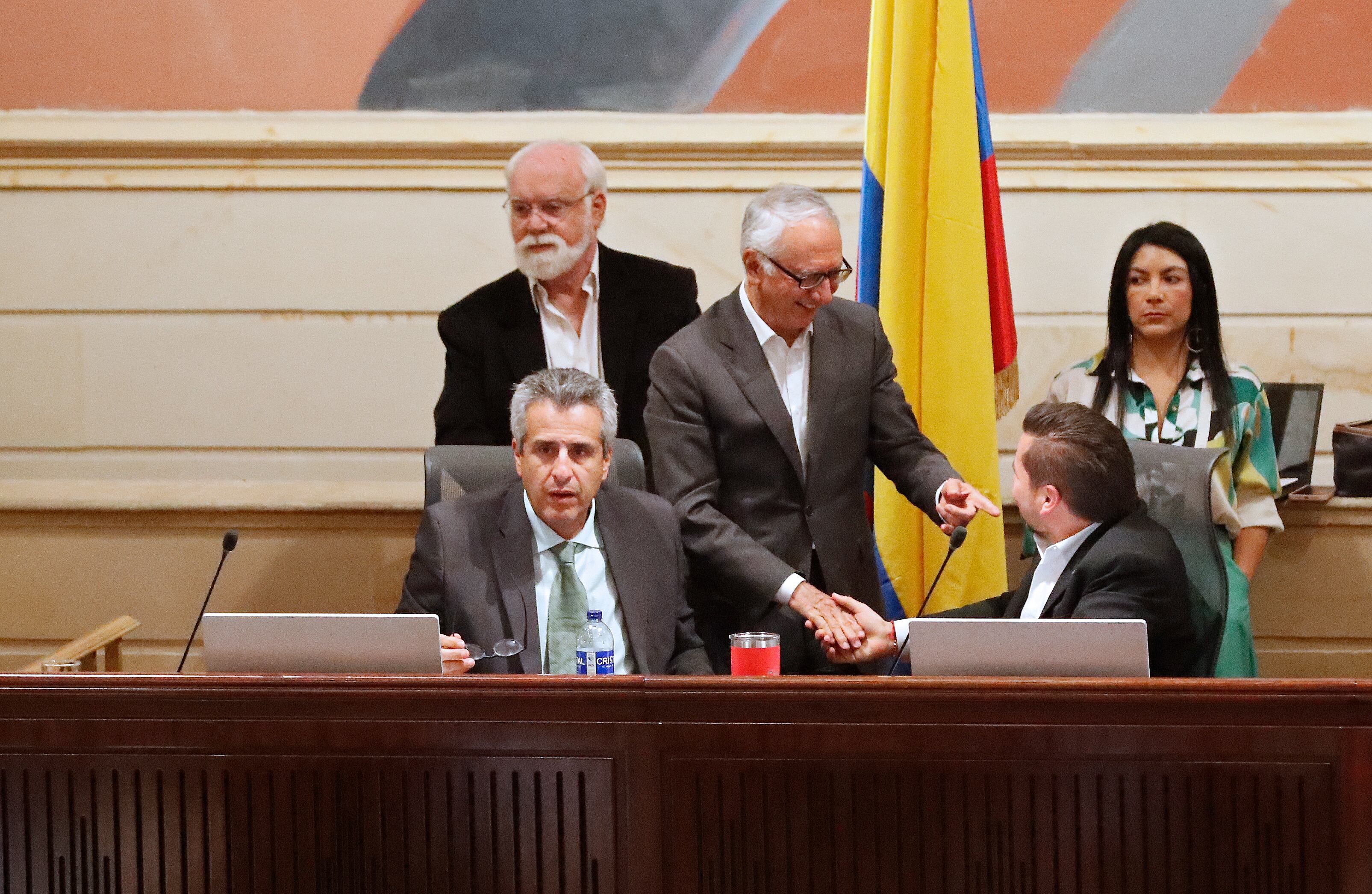 Segundo debate Reforma a la salud  en la plenaria de la Cámara de Representantes  
Ministro del Interior Luis Fernando Velasco
Ministro de Salud  Guillermo Alfonso Jaramillo
Presidente de la Cámara Andrés Calle
Director de la Adres Félix León Martínez
Alfredo Mondragón  Representante a la Cámara
Bogota noviembre 28  del 2023
Foto Guillermo Torres Reina / Semana