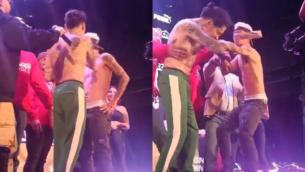 Los dos influencers casi se van a los golpes, después de que el bogotano le pegara en la cara a 'La Liendra'.