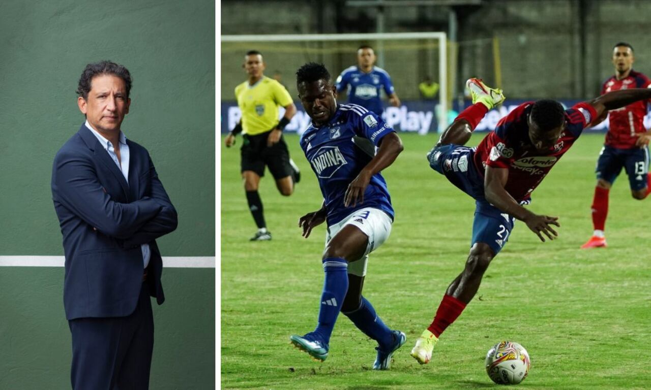 Antonio Casale se queja por el arbitraje del partido de Millonarios.