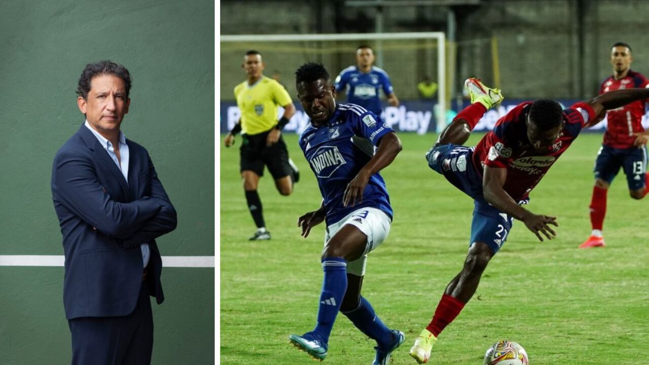 Antonio Casale se queja por el arbitraje del partido de Millonarios.