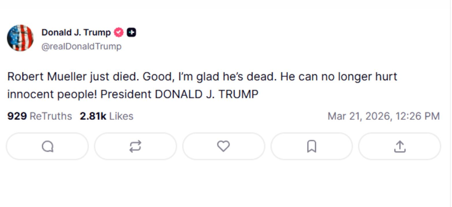 Este fue el mensaje que escribió Trump en su red social.