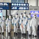 WUHAN, CHINA - APRIL 03: (CHINA OUT)Firefighters prepare to conduct disinfection at the Wuhan Tianhe International Airport on April 3, 2020 in Wuhan, Hubei Province, China. Wuhan, the Chinese city hardest hit by the novel coronavirus outbreak, conducted a disinfection on the local airport as operations will soon resume on April 8 when the city lifts its travel restrictions. (Photo by Getty Images)