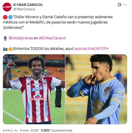 Pantallazo X: @VBarCaracol