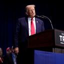 Former President Donald Trump addresses an audience during a campaign event, Monday, Oct. 9, 2023, in Wolfeboro, N.H. (AP Photo/Steven Senne)