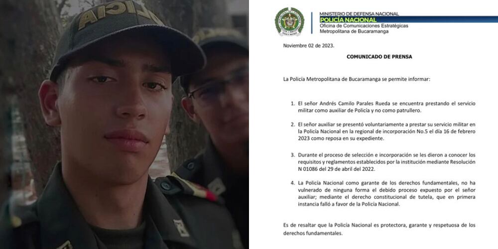 Andrés Parales lleva ocho meses prestando el servicio en la Policía.