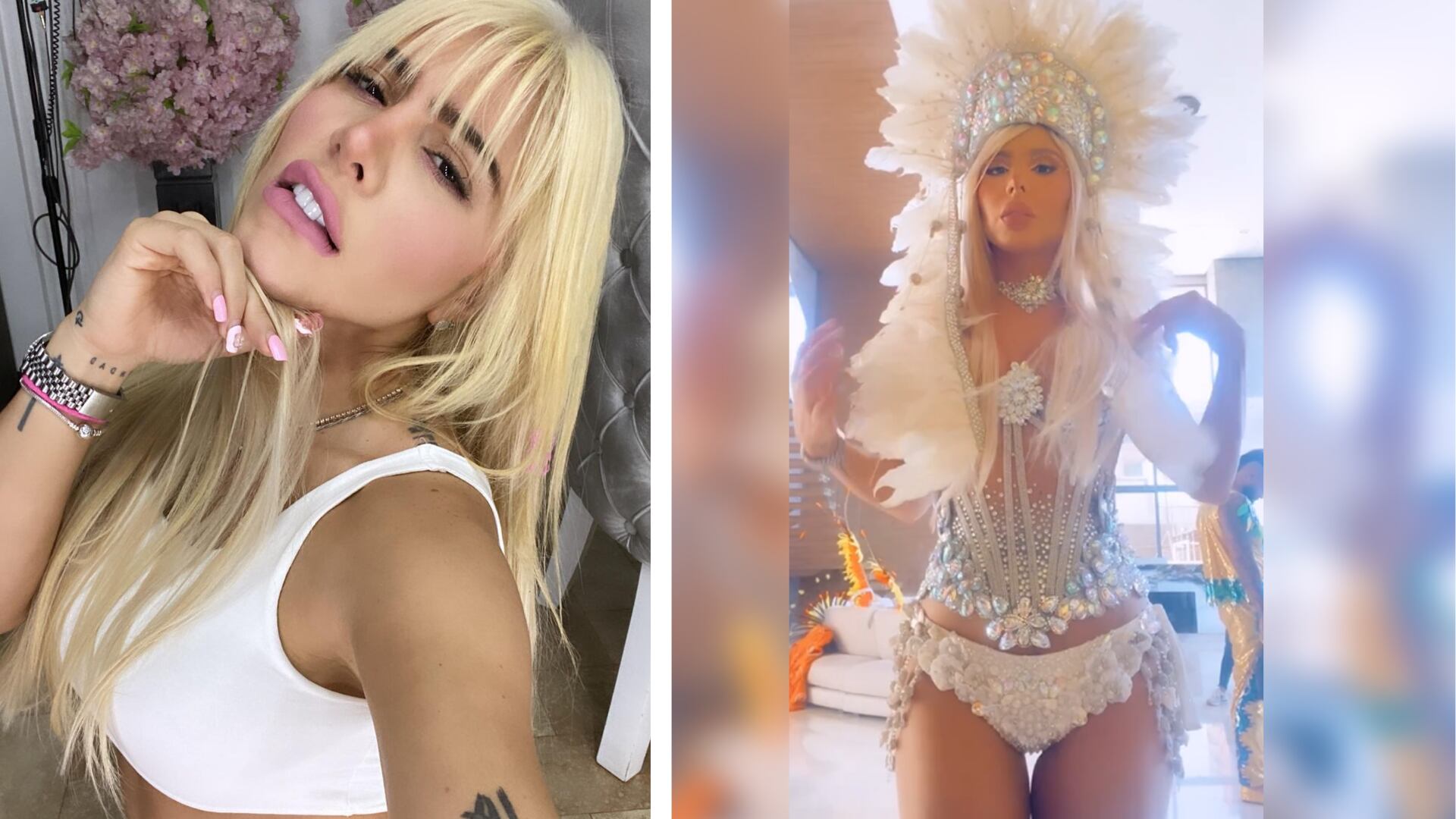Lina Arroyave se llevó las miradas por su vestido en el Carnaval de Barranquilla.