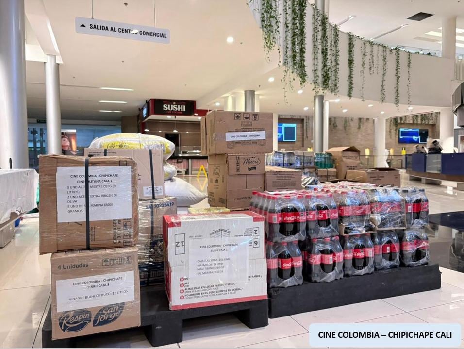 Donaciones recolectadas por Cine Colombia.