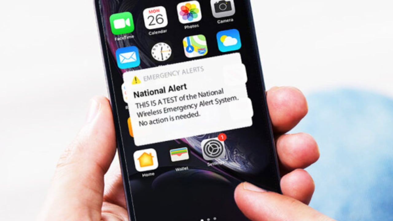 Mensaje que aparecerá en los celulares de los estadounidenses este miércoles, 4 de octubre.