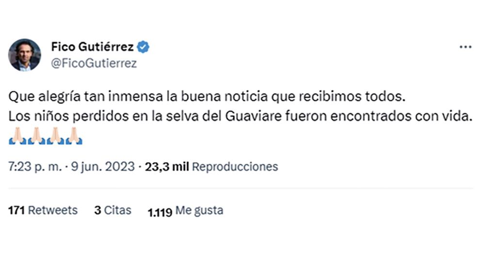 Fico Gutiérrez, excandidato presidencial.
