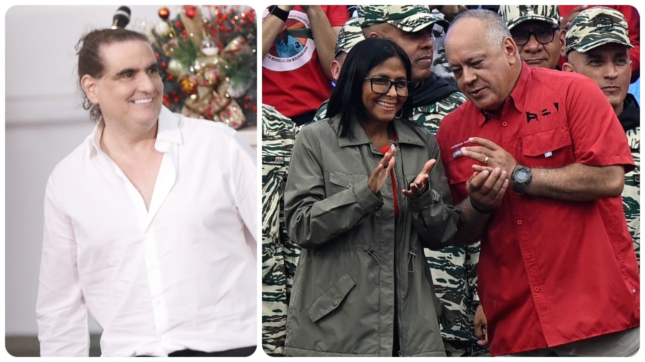 Alex Saab, Delcy Rodríguez y Diosdado Cabello.