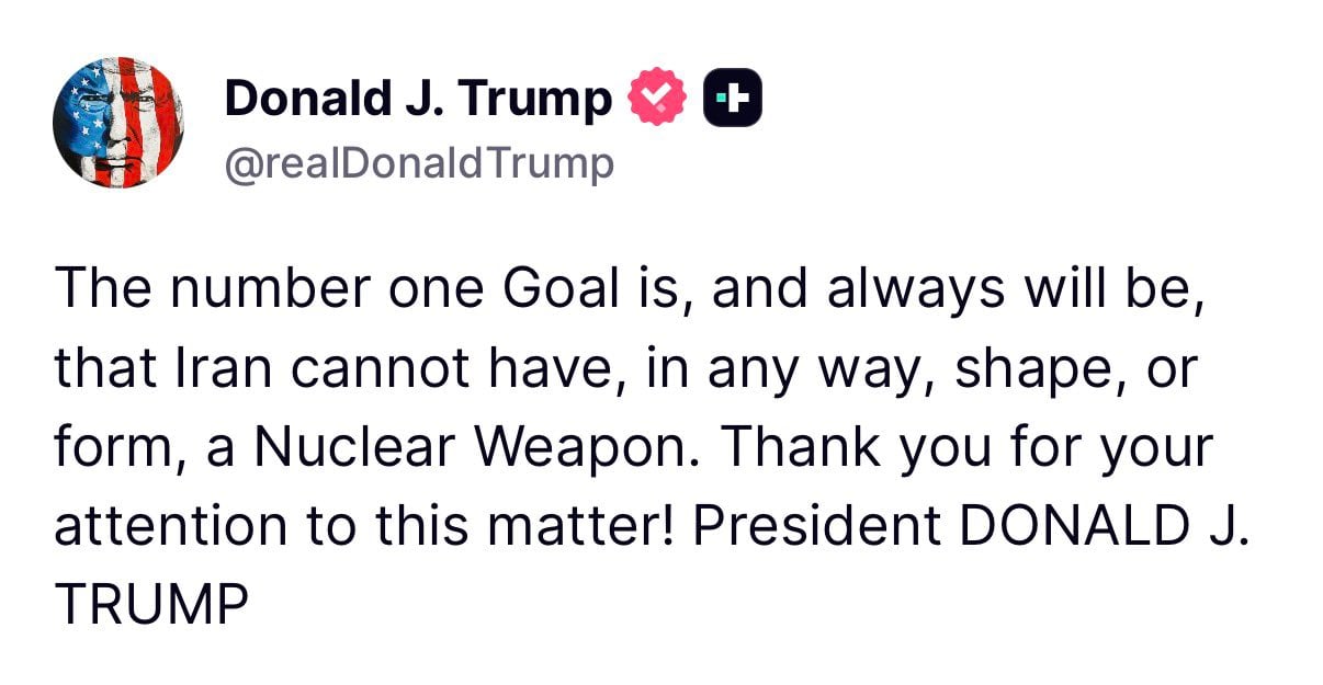 Mensaje emitido por Donald Trump