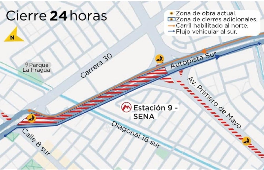 Primera fase cierre 24 horas Metro de Bogotá