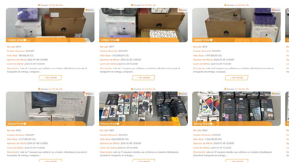 Plataforma subasta celulares y otros dispositivos electrónicos