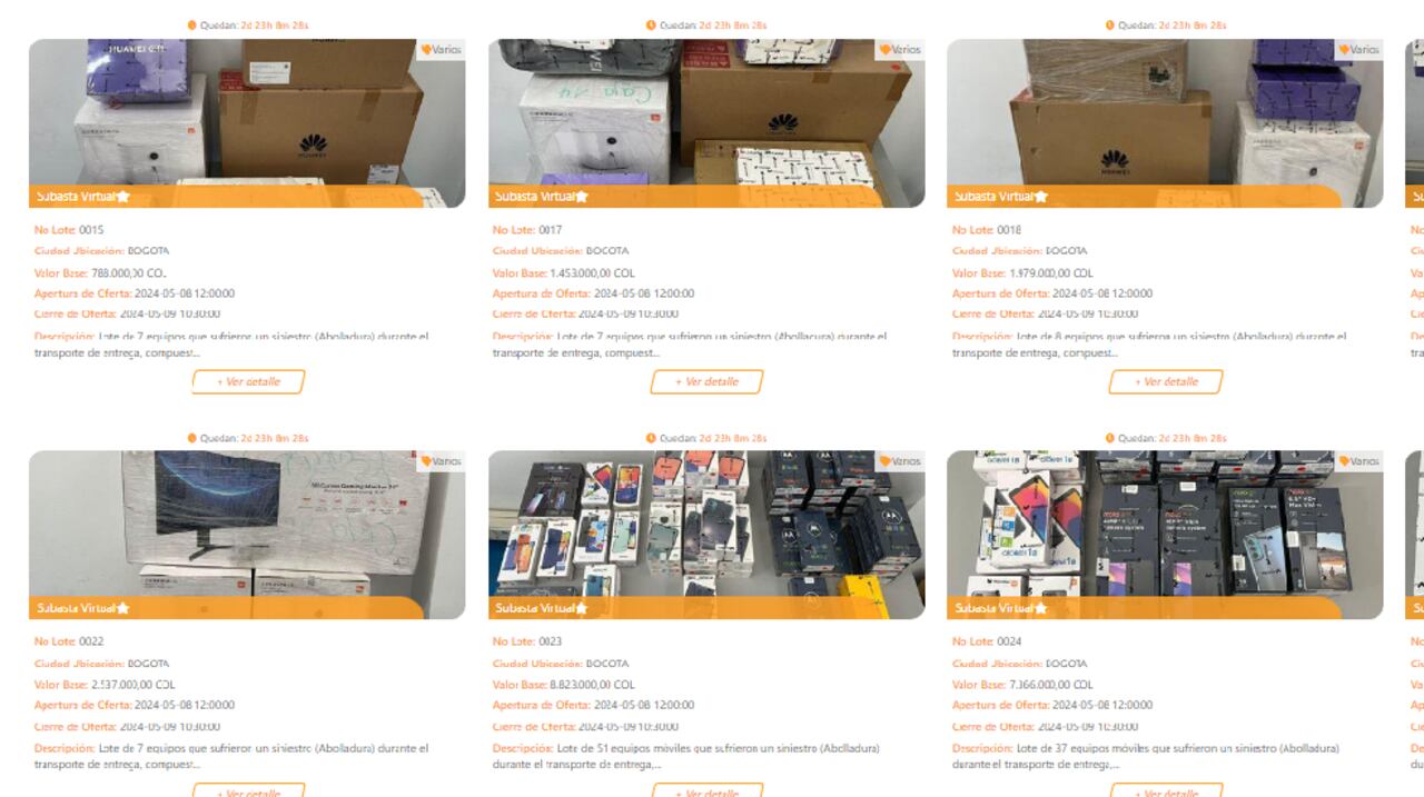 Plataforma subasta celulares y otros dispositivos electrónicos