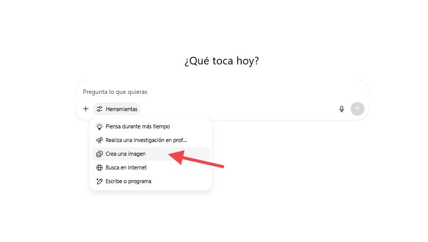 Para acceder a los estilos, basta con abrir ‘Herramientas’ y elegir ‘Crea una imagen’.