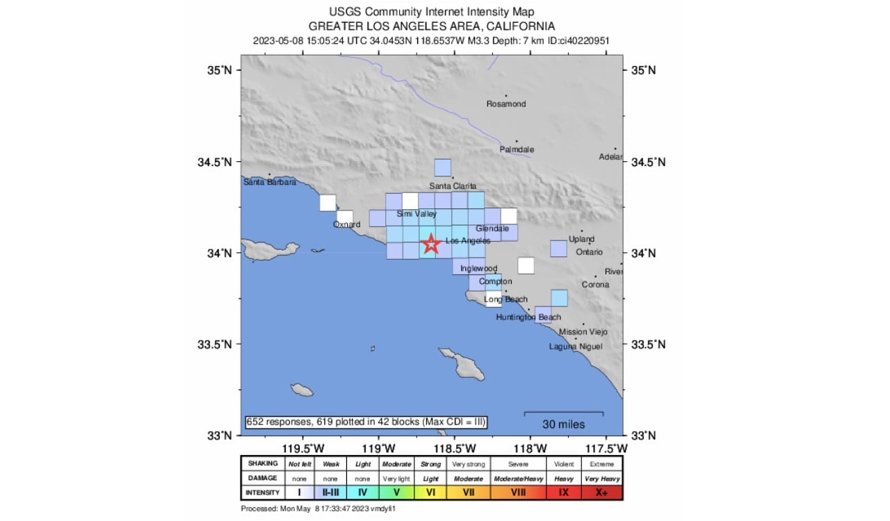 El Servicio Geológico de Estados Unidos reportó el temblor en su página web oficial