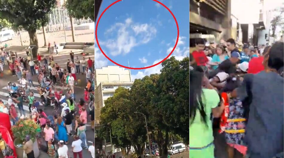 Lluvia de billetes en Pereira.