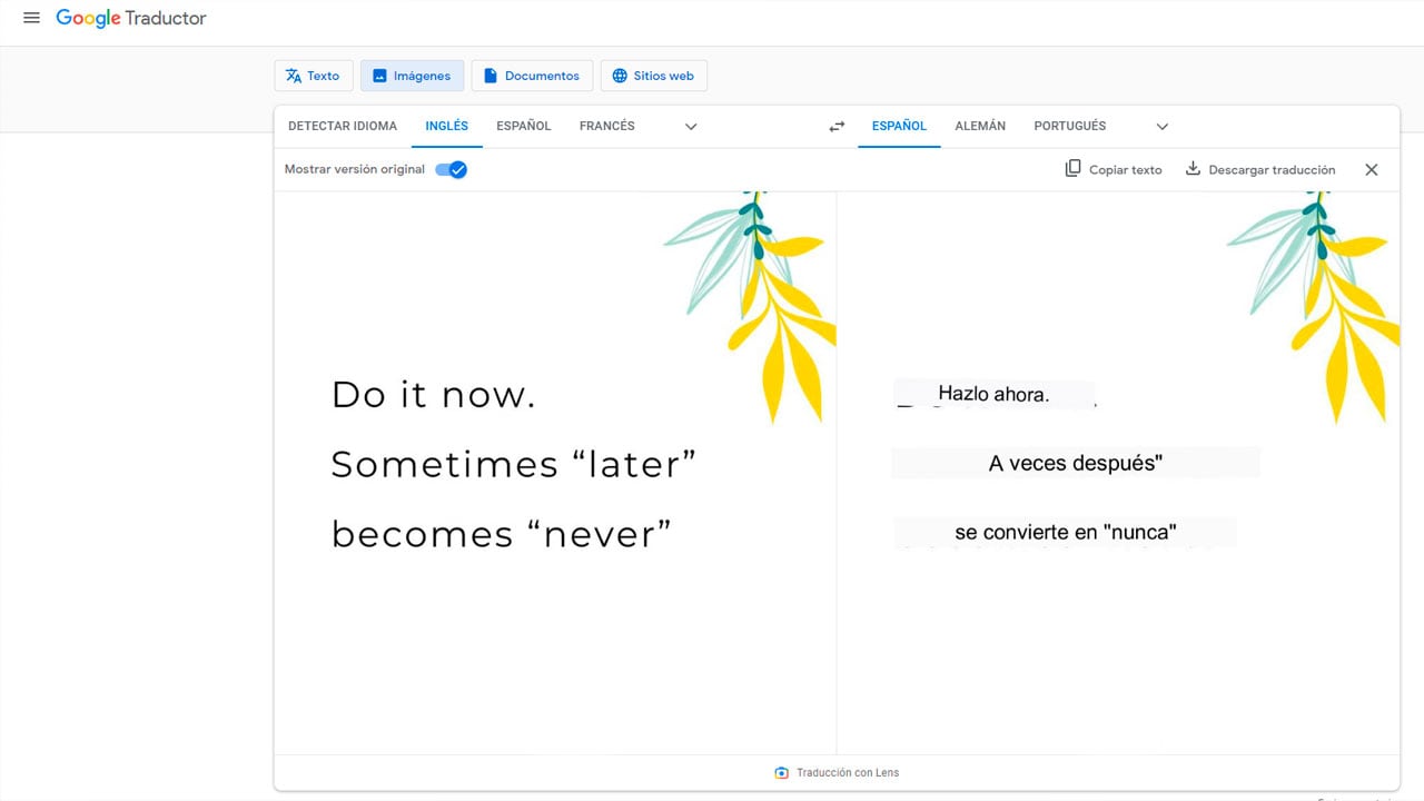 Google traductor ya permite traducir textos en imágenes, desde un PC
