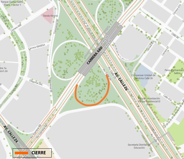 Cierres viales en Bogotá