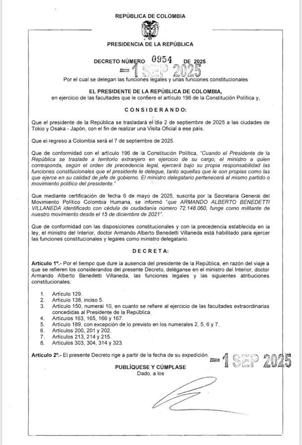 Decreto Petro Japón.