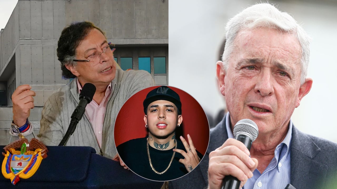 WestCOL (centro) anuncia transmisiones en vivo con Gustavo Petro (izquierda) y Álvaro Uribe (derecha), llevando la política a sus seguidores digitales.