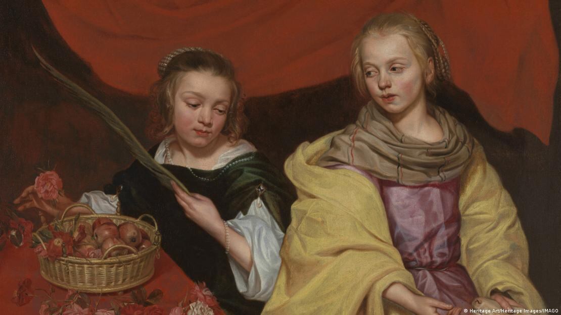 La obra 'Dos muchachas como Santa Inés y Santa Dorotea' (ca. 1650) muestra la versatilidad técnica y el dominio del color de Michaelina Wautier en la pintura barroca flamenca. Imagen: Heritage Art/Heritage Images/IMAGO