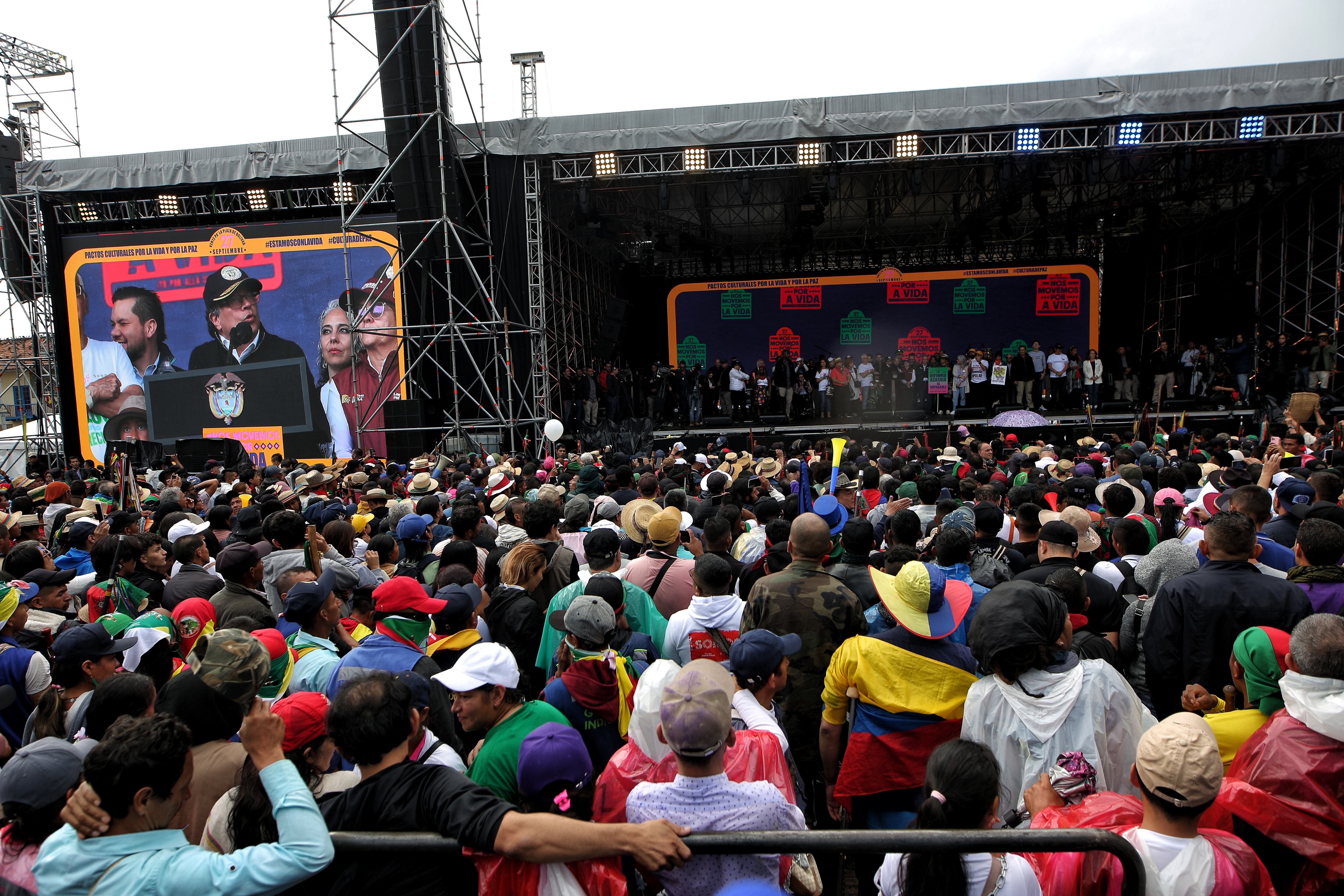 Presidente Gustavo Petro en la plaza de Bolívar