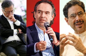 De izquierda a derecha: Gustavo Petro, Federico Gutiérrez e Iván Cepeda.