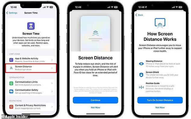 La herramienta 'Distancia de pantalla', ayudará al usuario a mantener su iPhone a una distancia adecuada de sus ojos.