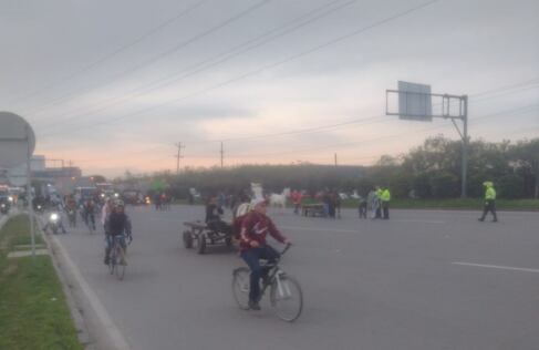 Manifestación de recicladores en calle 13 en Bogotá.