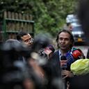 Rueda de prensa de Fico Gutierrez a la salida de conversación con Cesar Gaviria