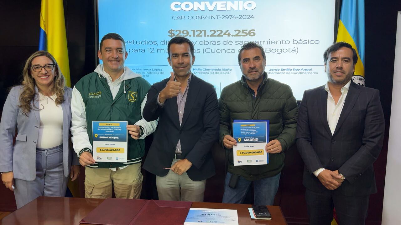 Empresas Públicas de Cundinamarca y la CAR firmaron un convenio interadministrativo para el saneamiento básico del departamento