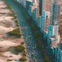 Ilustración de Cartagena sin playas creada con inteligencia artificial.