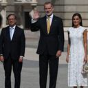 Verónica Alcocer, Gustavo Petro, Felipe VI y Leticia Ortiz