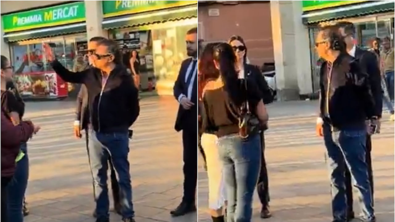 Gustavo Petro en las calles de Barcelona.