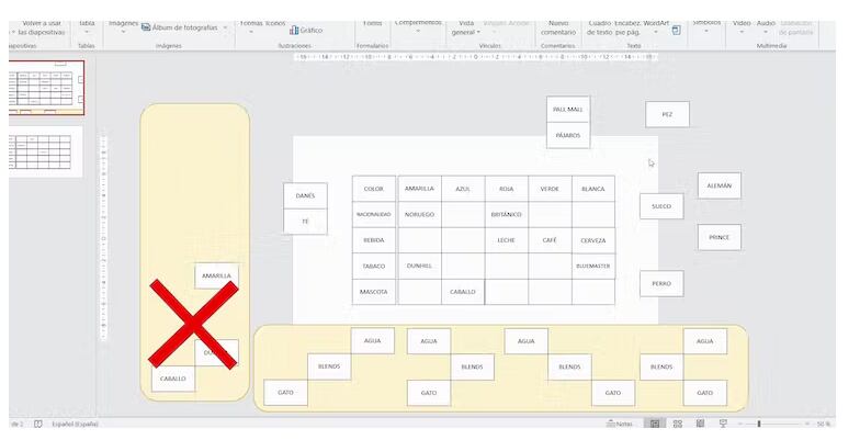 "Rellenando como sigue"