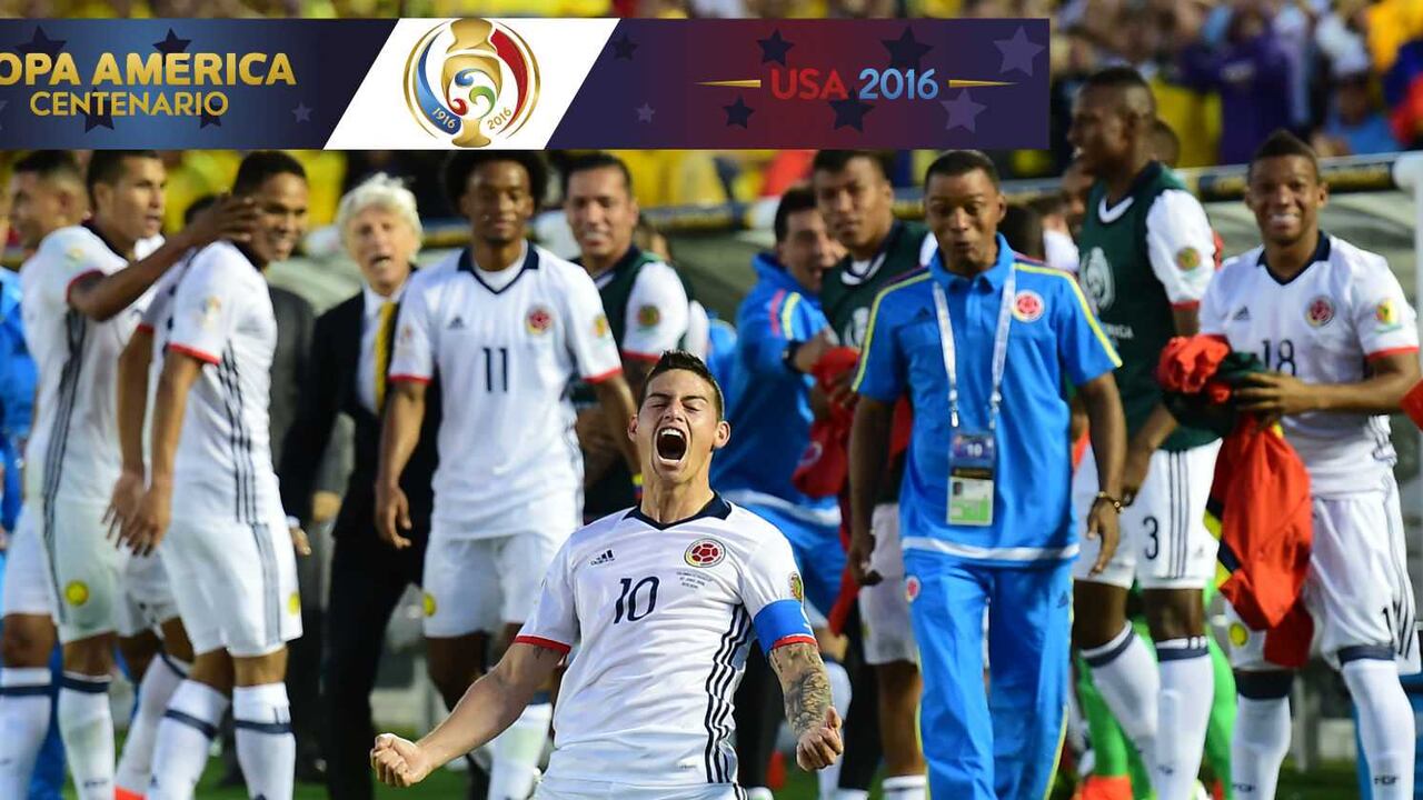James Rodríguez celebra a rabiar el segundo gol de Colombia ante Paraguay.