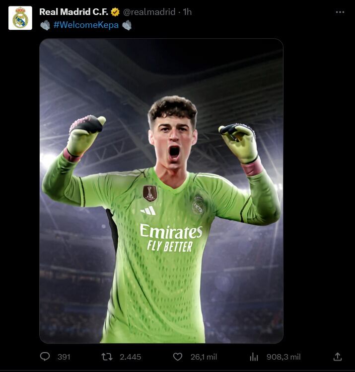 Presentación de Kepa en el Real Madrid.