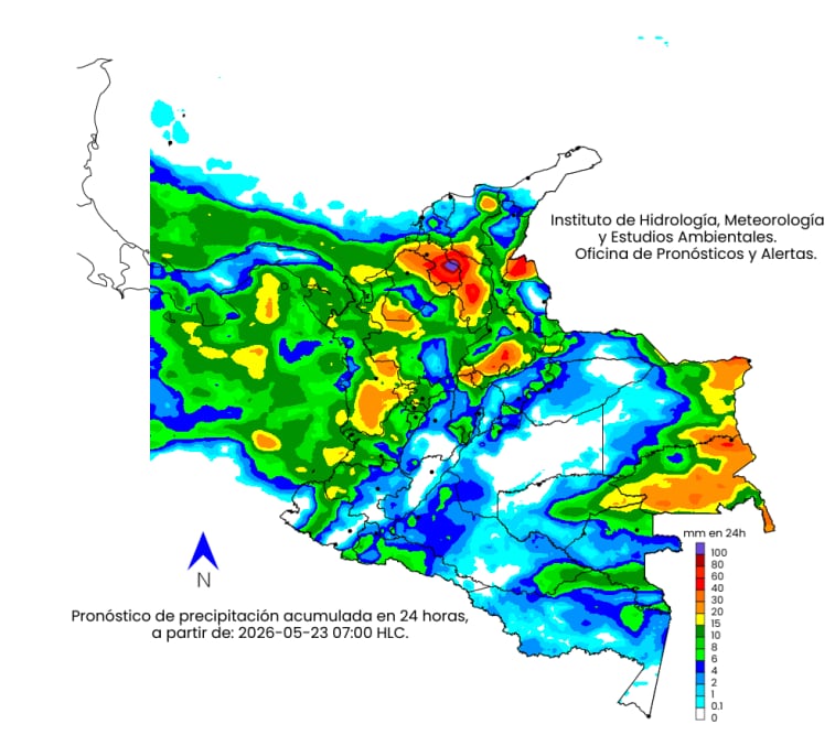 El clima para la noche de este sábado 23 de mayo.