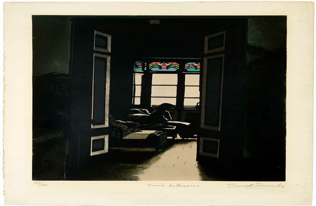 Fernell Franco. De la serie Interiores. Serigrafía sobre papel. 1983