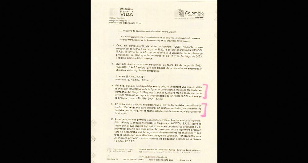 Este es uno de los documentos a los que pudo acceder este medio. 