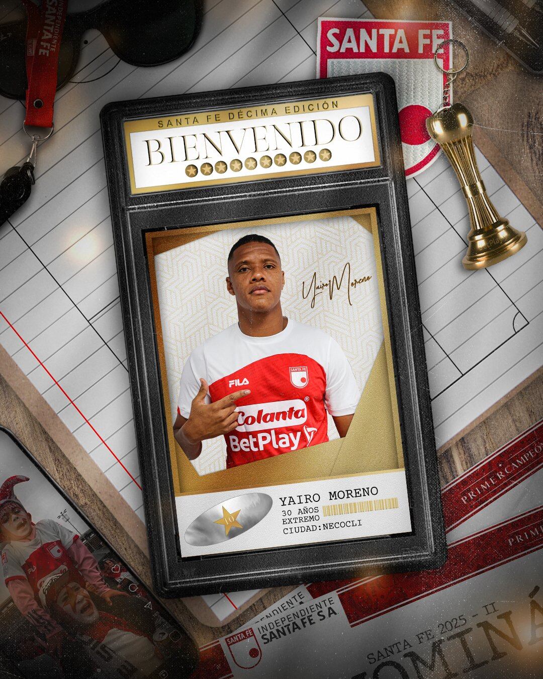 Yairo Moreno, refuerzo con pasado en Selección Colombia para Independiente Santa Fe.