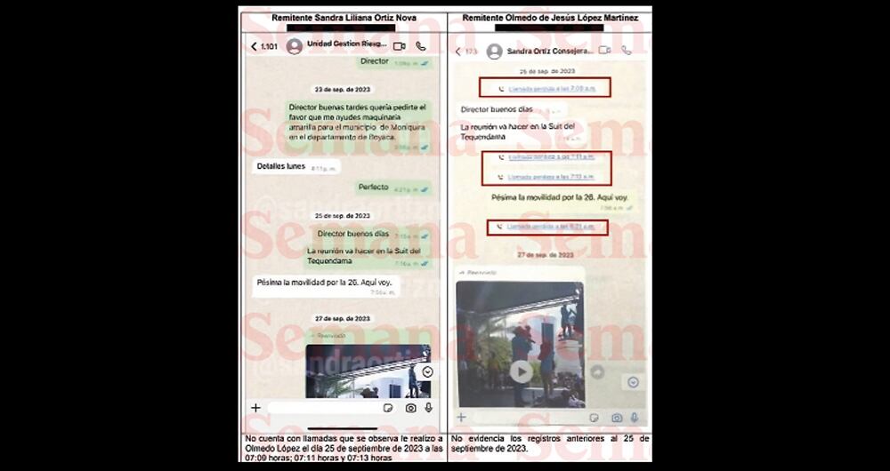 En las manos de la Fiscalía está la copia del celular de Olmedo López que evidencia que, al comparalo con el de Sandra Ortiz, deja en evidencia que ella eliminó información. 
